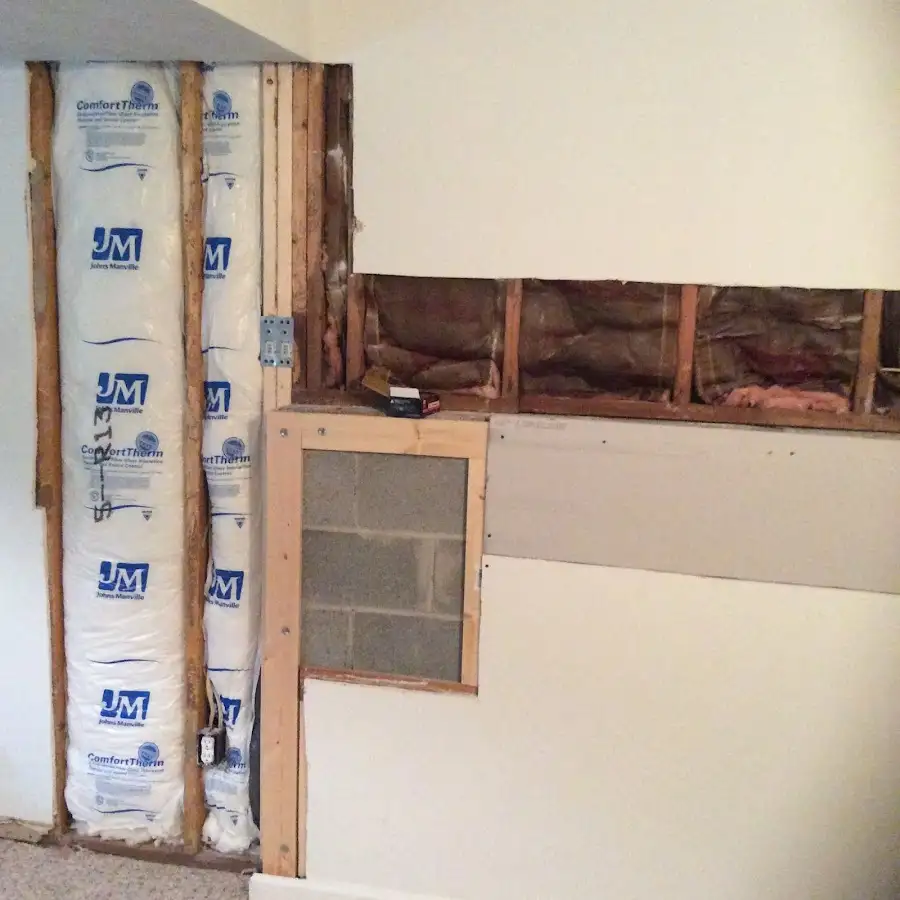 Wall insulation replacement during Basement Flood Cleanup in Eagle